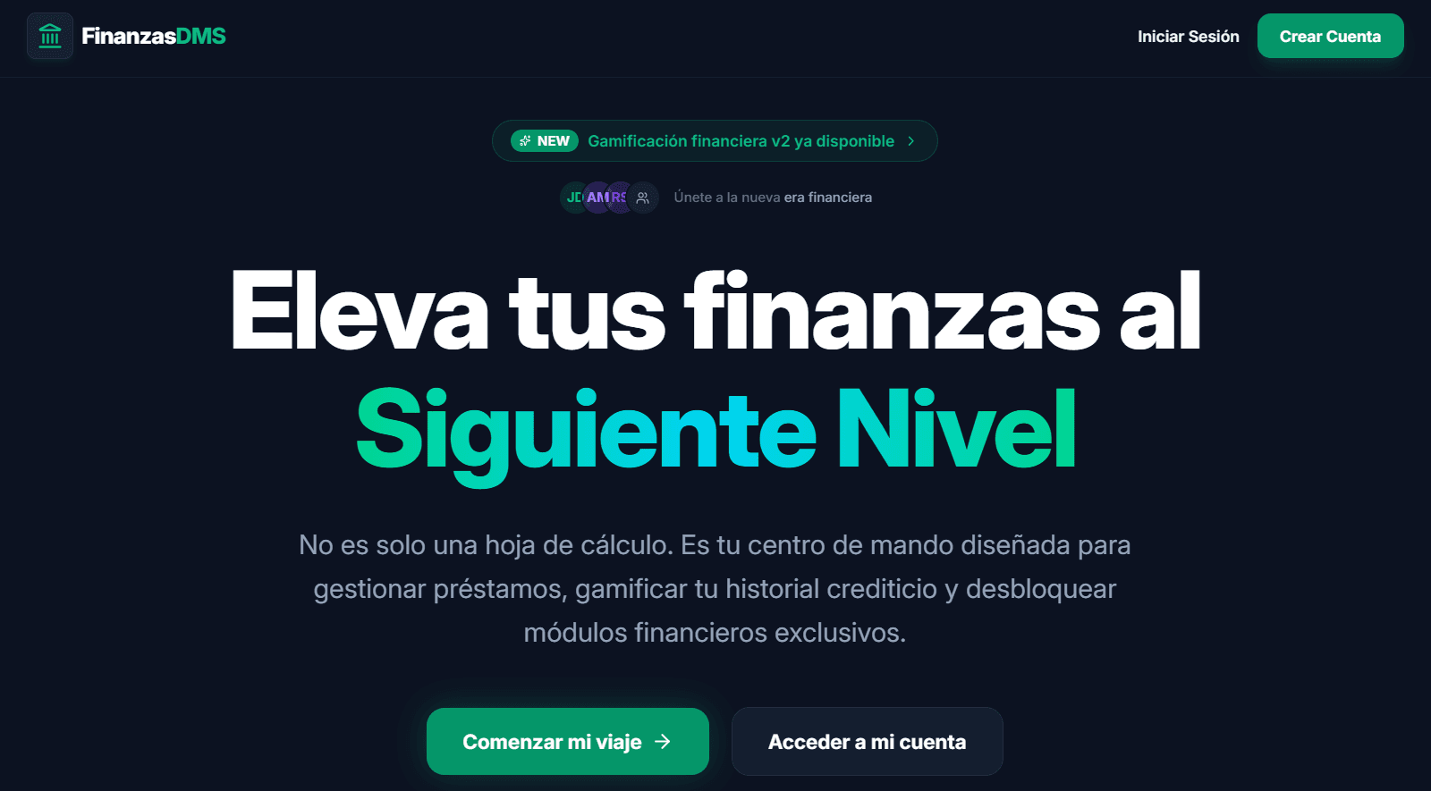 Captura del sitio FinanzasDMS